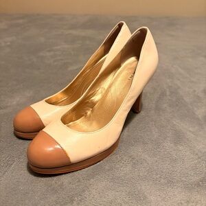 Tahari Laura Cap‎ Toe Nude Pumps